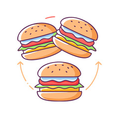 flipping burgers icon, flipping burgers vector illustration-simple illustration of flipping burgers, perfect for flipping burgers logos and icons