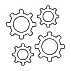 Cogwheel engineering thinline icon , vector, pixel perfect, illustrator file
 