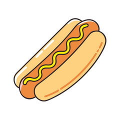 grilled hot dog with mustard icon, grilled hot dog with mustard vector illustration-simple illustration of grilled hot dog with mustard, perfect for grilled hot dog with mustard logos and icons