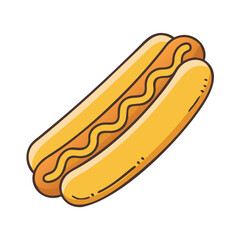 grilled hot dog with mustard icon, grilled hot dog with mustard vector illustration-simple illustration of grilled hot dog with mustard, perfect for grilled hot dog with mustard logos and icons