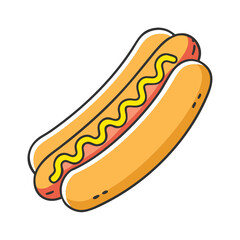 grilled hot dog with mustard icon, grilled hot dog with mustard vector illustration-simple illustration of grilled hot dog with mustard, perfect for grilled hot dog with mustard logos and icons