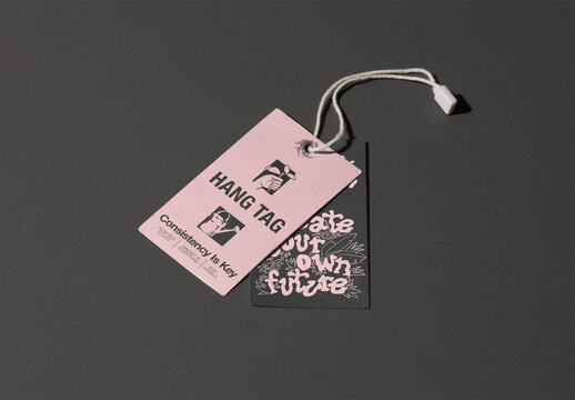 Customizable Clothes Hang Tag Mockup in Neutral Colors
