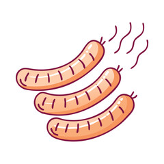 grilled sausages icon, grilled sausages vector illustration-simple illustration of grilled sausages, perfect for grilled sausages logos and icons