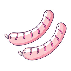 grilled sausages icon, grilled sausages vector illustration-simple illustration of grilled sausages, perfect for grilled sausages logos and icons