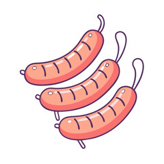 grilled sausages icon, grilled sausages vector illustration-simple illustration of grilled sausages, perfect for grilled sausages logos and icons