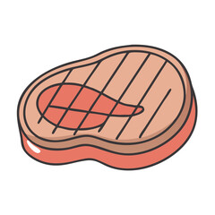 grilled steak icon, grilled steak vector illustration-simple illustration of grilled steak, perfect for grilled steak logos and icons