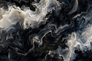 Abstract Swirling Patterns in Dark Tones with Light Highlights