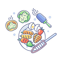 grilled vegetables icon, grilled vegetables vector illustration-simple illustration of grilled vegetables, perfect for grilled vegetables logos and icons