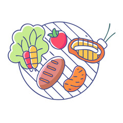 grill marks on veggies icon, grill marks on veggies vector illustration-simple illustration of grill marks on veggies, perfect for grill marks on veggies logos and icons