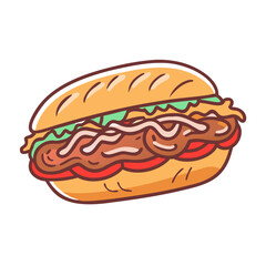 pulled pork sandwich icon, pulled pork sandwich vector illustration-simple illustration of pulled pork sandwich, perfect for pulled pork sandwich logos and icons
