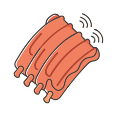 smoked ribs icon, smoked ribs vector illustration-simple illustration of smoked ribs, perfect for smoked ribs logos and icons