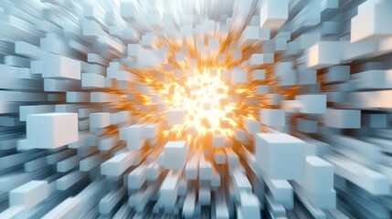 Abstract radioactive white cube business technology theme background
