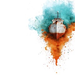 An example of the effects of oxidation in sea environments is a rusted ship hull.