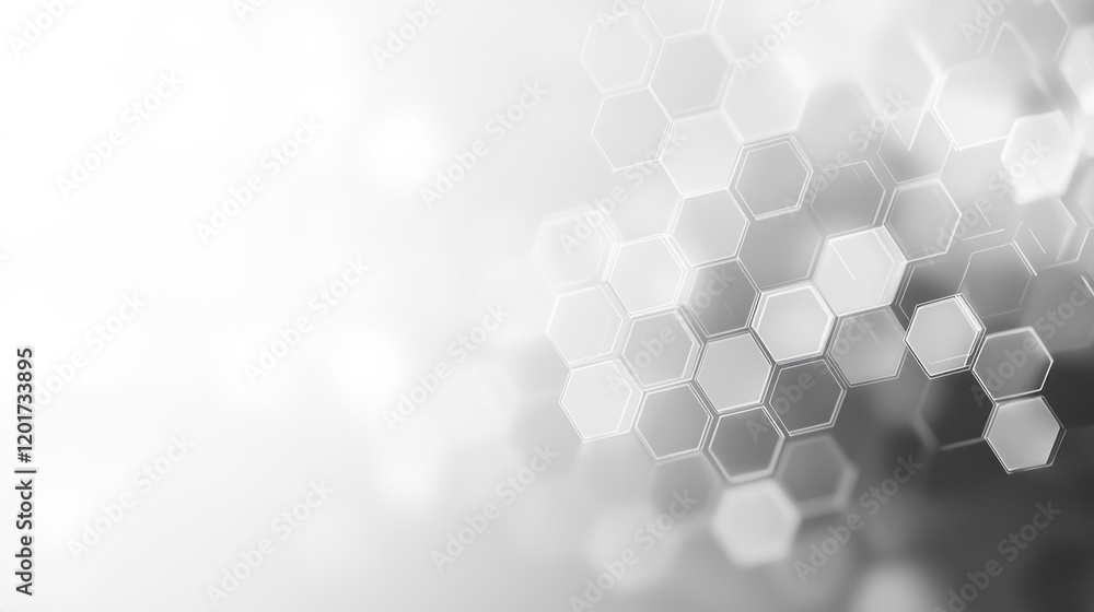 Poster abstract hexagon pattern: gray scale technology background