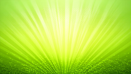 Vibrant green abstract background; radiating sunburst design with sparkling texture, perfect for spring themes or eco-friendly projects.