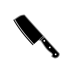 Butcher meat cleaver icon silhouette vector illustration design on white background.