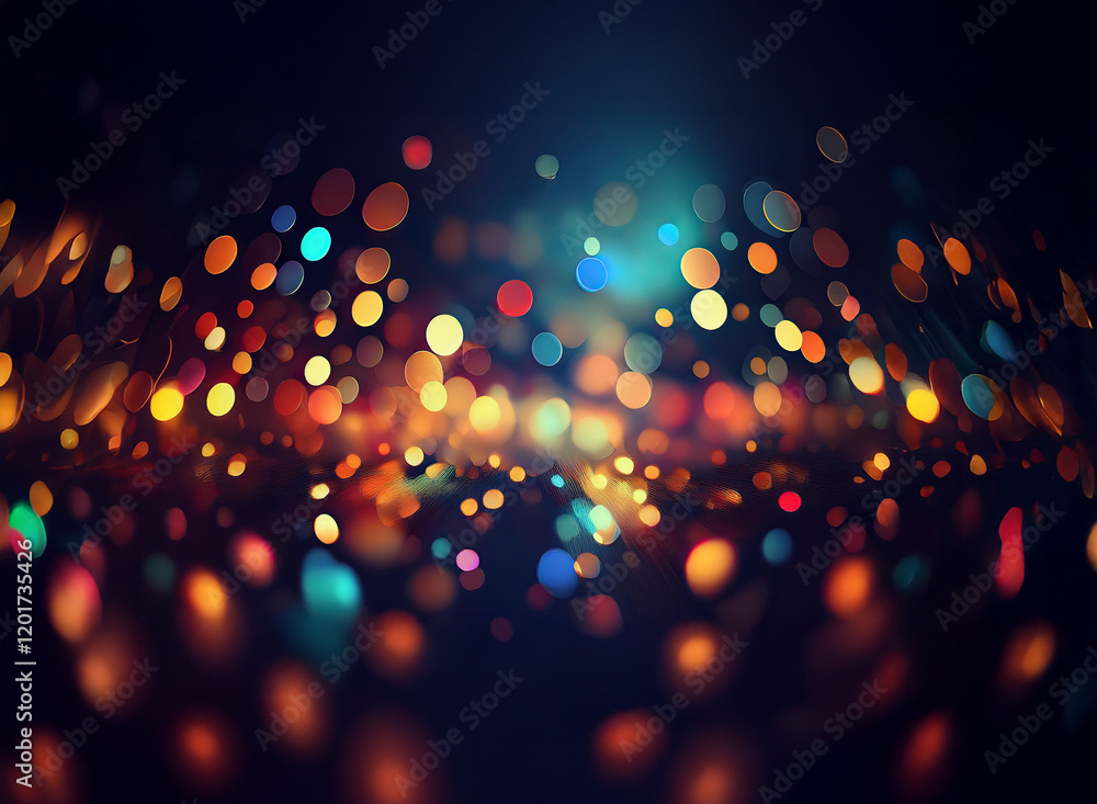 Poster abstract background image featuring colorful bokeh lights. a vibrant, swirling display of out-of-foc