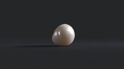 A single, luminous pearl on a dark surface, exuding elegance and purity. The pearl's smooth texture and subtle light reflections create a sense of timeless beauty and sophistication.