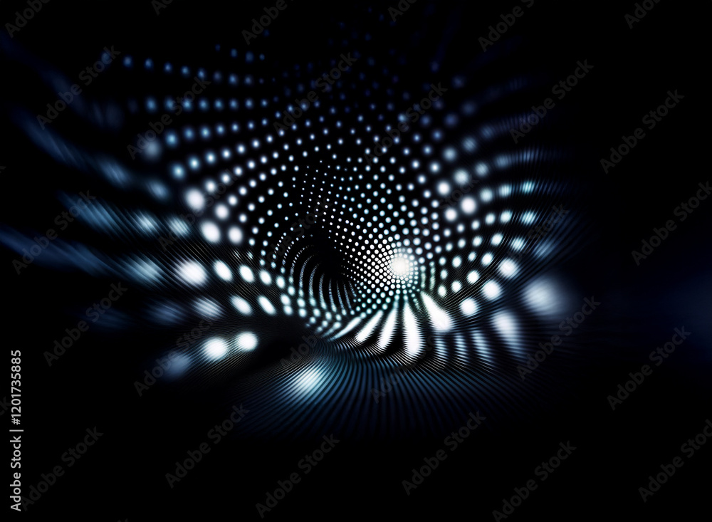 Poster abstract background image featuring a swirling vortex of bokeh lights. the design creates a sense of