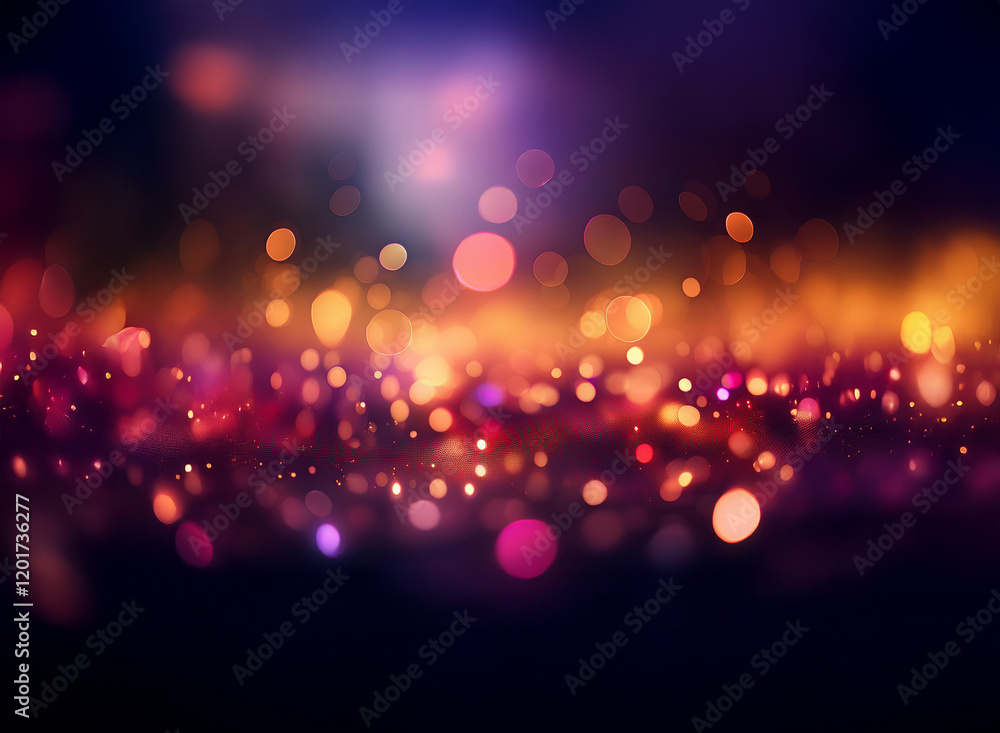 Poster abstract background image featuring bokeh lights in warm and cool tones. a vibrant, glittering displ
