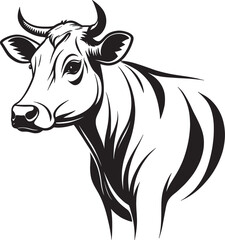  cow vector art silhouettes style with white background 