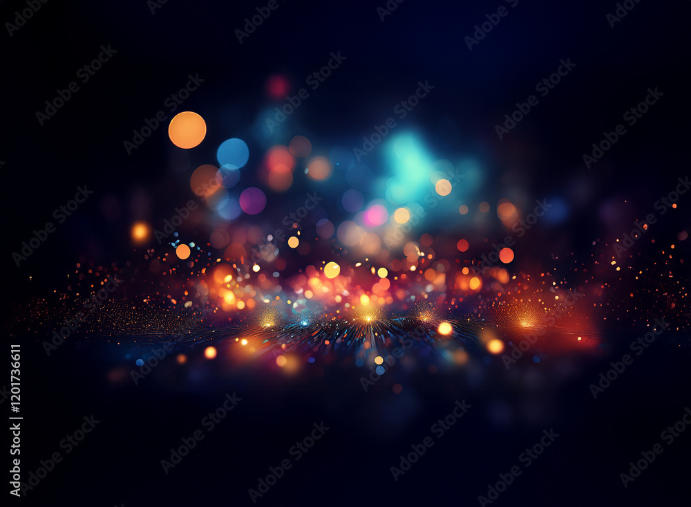 Fototapete abstract background image featuring vibrant bokeh lights. a colorful, sparkling display of light and