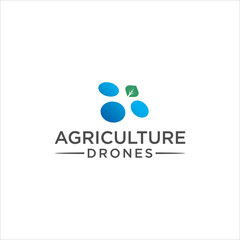 abstract drone logo vector. agriculture drone nature design template