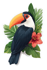 Bird, Toucan, Amazon, Forest, Pantanal, Amazon Rainforest, Nature, Art, Image with Transparent Background PNG, for Stickers, T-Shirt Print, Cap, Mug, Flip Flops, Mousepad, Transparent PNG
