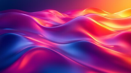 Naklejka premium Vibrant abstract waves in gradient hues of blue, pink, and orange