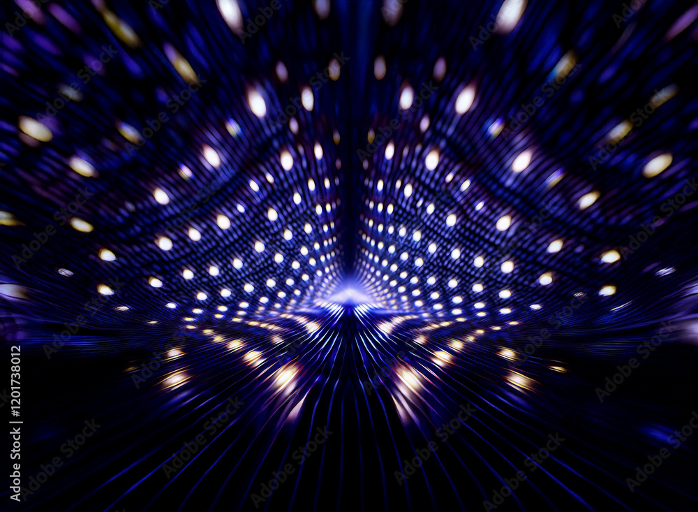 Poster abstract background image featuring a mesmerizing bokeh effect created by numerous lights. the symme