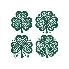  Celtic Knot Shamrock Designs in Green &ndash; St. Patrick's Day Art