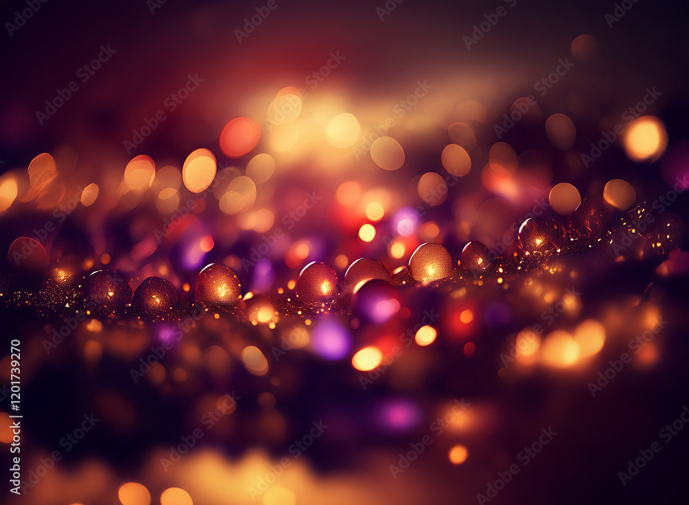 Aufkleber abstract bokeh background of out-of-focus lights, creating a dreamy, colorful, and glittering effect