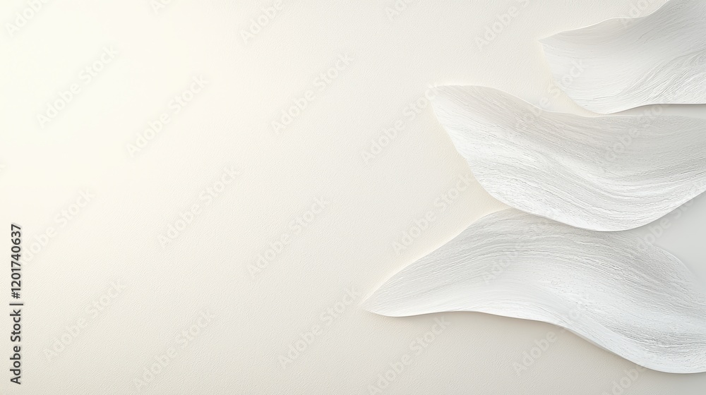 Poster elegant white waves on soft background create serene and sophisticated atmosphere, perfect for moder