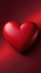 red heart shape on gradient red background for screen smartphone