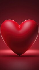 red heart shape on gradient red background for screen smartphone
