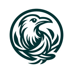 
Bird Logo in a Circle on a White Background