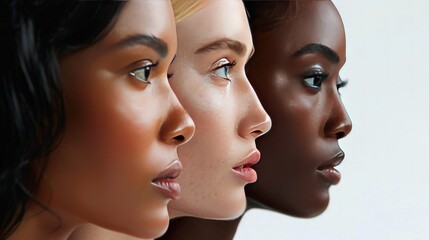 Diverse women profiles, beauty, skincare, diversity, inclusivity