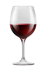 Elegant Red Wine in Glass Goblet, Isolated on White Background, Charming PNG Image.