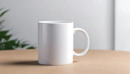 Obraz premium White mockup mug with at the background. Mug for brand, logo or design