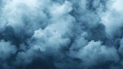 Moody Abstract Cloudscape: Voluminous Blue and Gray Textures