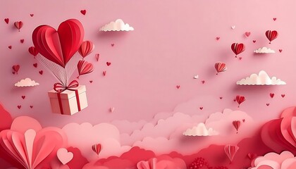 Obraz premium Valentine’s Day Love-Themed Stock Image Collection - Hearts, Balloons, Romantic Designs, Red and Pink Aesthetics, Perfect for Cards, Decorations, Marketing, and Creative Valentine Projects
