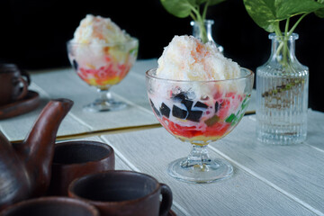 ice cream with berries