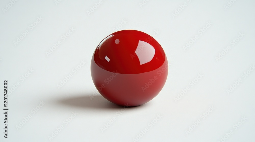 Poster shiny red sphere on white background: minimalist 3d render