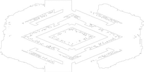 dot line drawing of capri island map.