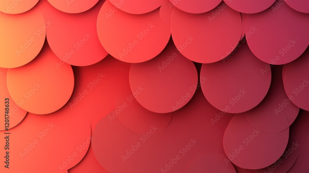 Poster abstract red and orange overlapping circles background.