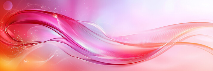 Soft Pink And Orange Wave Abstract With A Luminous Glow