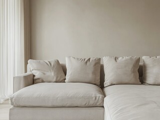 Contemporary Couch Against Light Wall