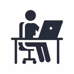 Office Worker Desk Vector Illustration.