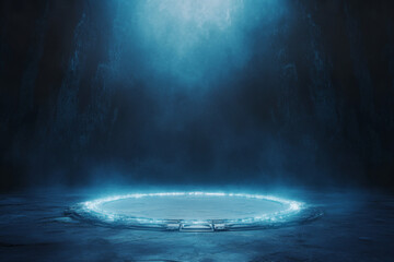 Illuminated Space Station in Low Earth Orbit With Glowing Features Against the Backdrop of a Dark Sky