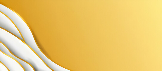 Minimal abstract wavy yellow overlay on white background for modern branding and creative design projects. Banner, header